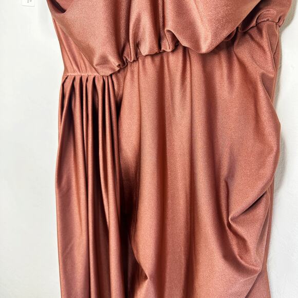 NWT Anthropologie Eugenia Fernandez Strapless Draped Mini Dress Bronze Large - Picture 7 of 15
